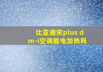 比亚迪宋plus dm-i空调能电加热吗